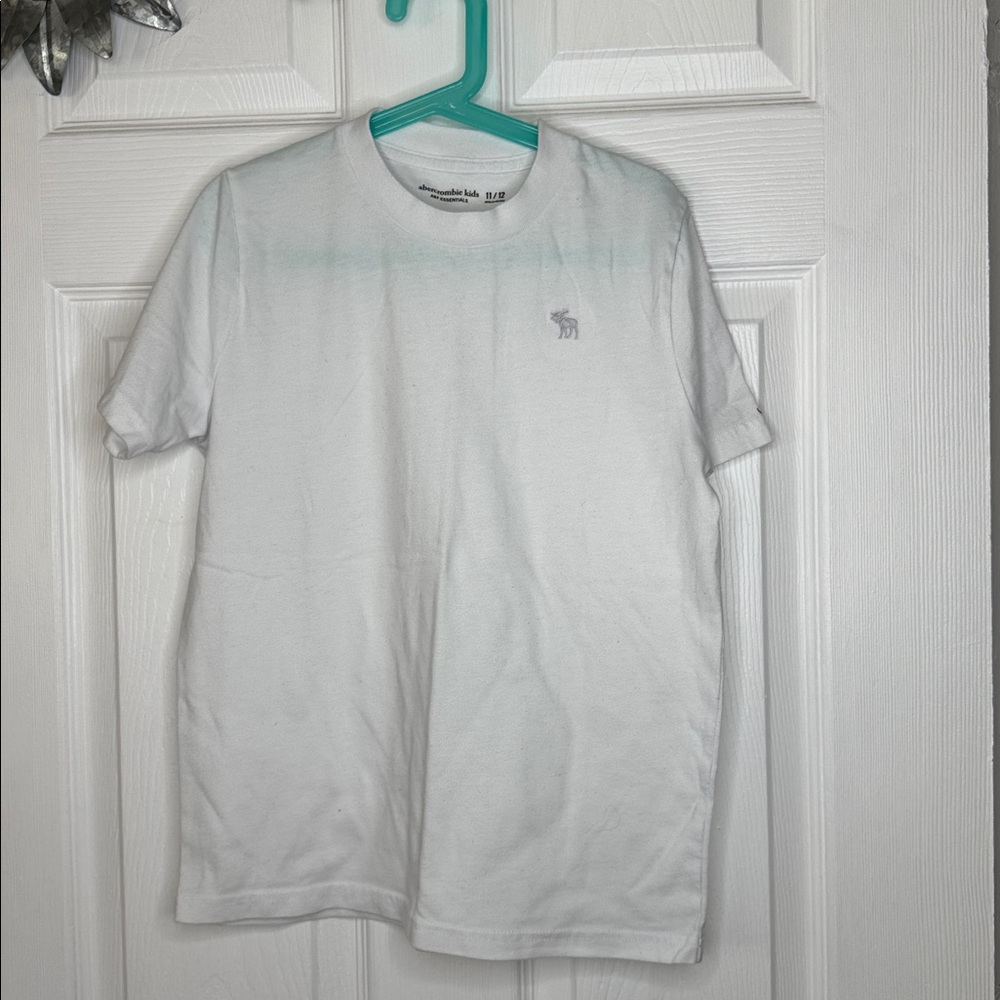 Abercrombie Kids A&F Essential Icon White Short Sleeve Tee Sz 11/12 Color White